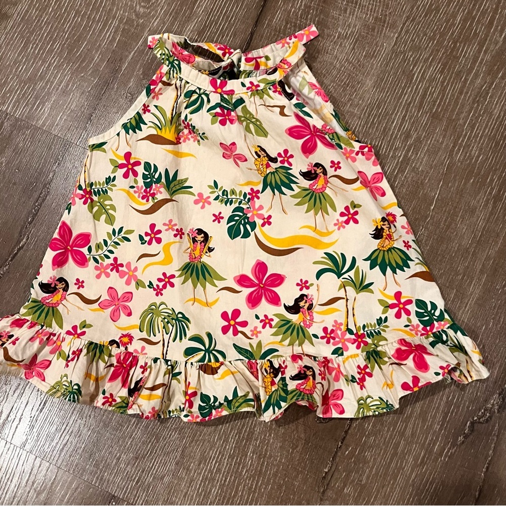 RJC LEI ALOHA Casuals girls HAWAIIAN HULA FLORAL Ruffled Tunic Dress Top…